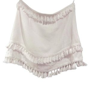 Skylar + Madison White Mini Pom‎ Pom Skirt size medium